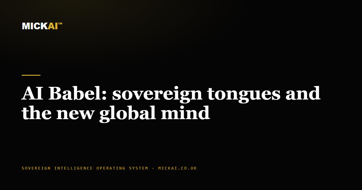 AI Babel: sovereign tongues and the new global mind