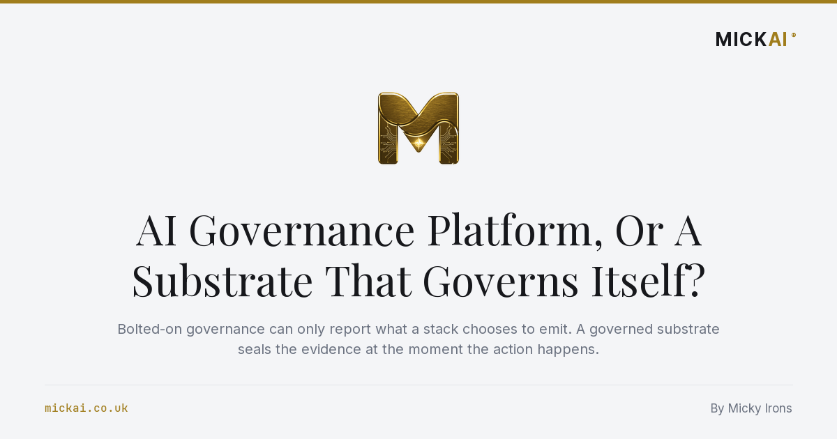 AI Governance Platform, Or A Substrate That Governs Itself?