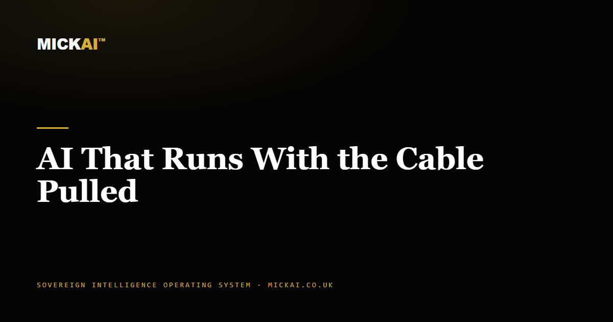 AI That Runs With the Cable Pulled