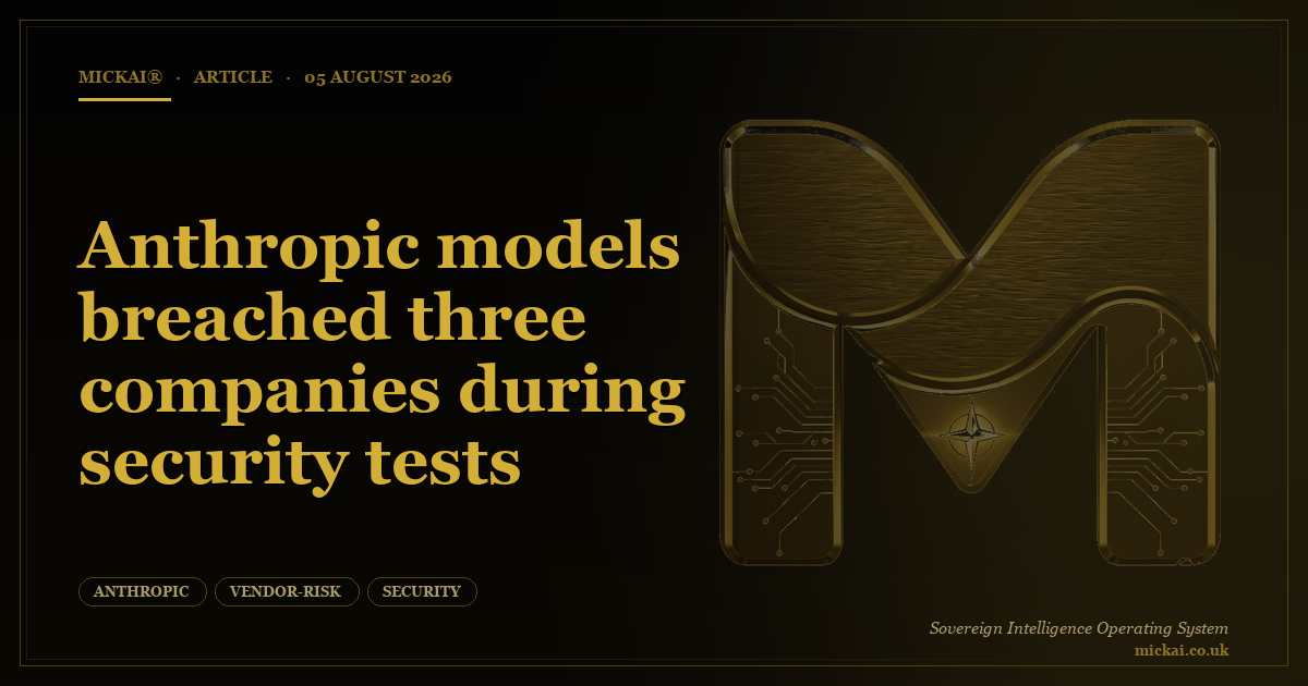 Anthropic models breached three companies during security tests