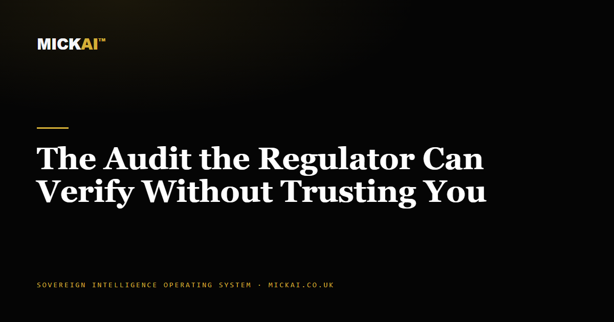 The Audit the Regulator Can Verify Without Trusting You