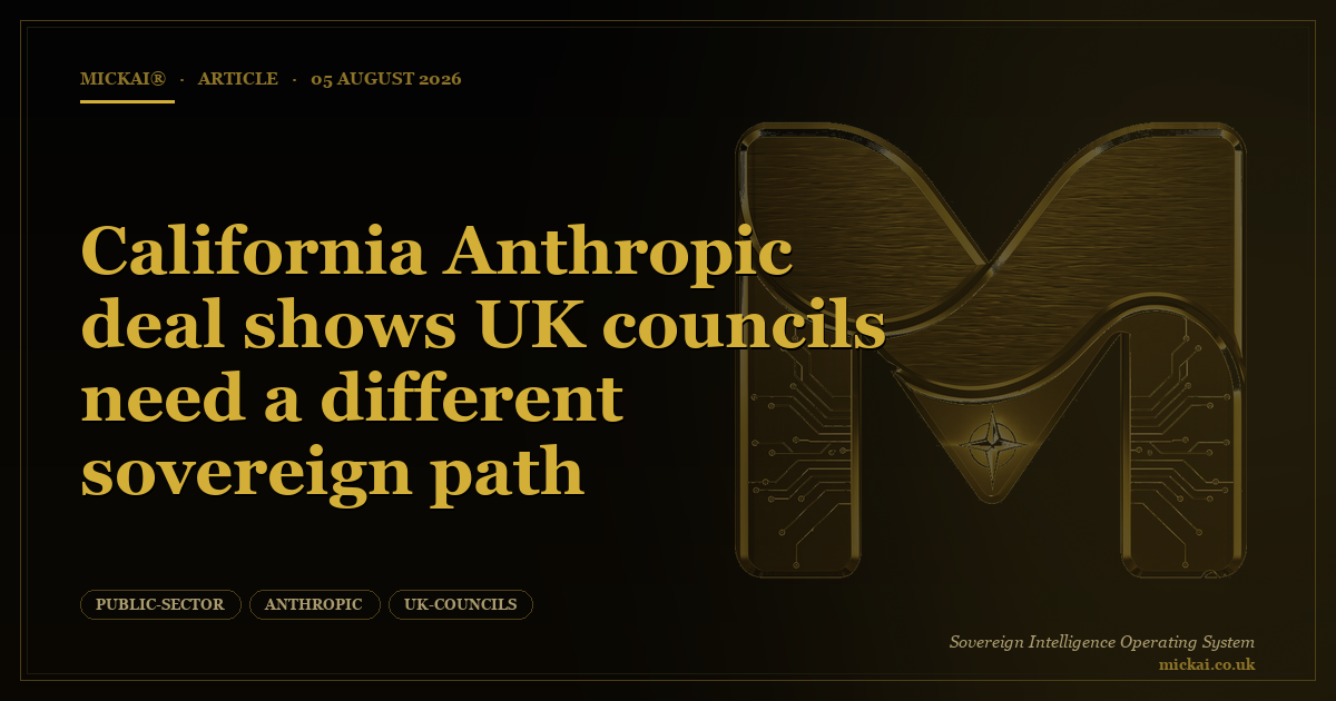 California Anthropic deal shows UK councils need a different sovereign path