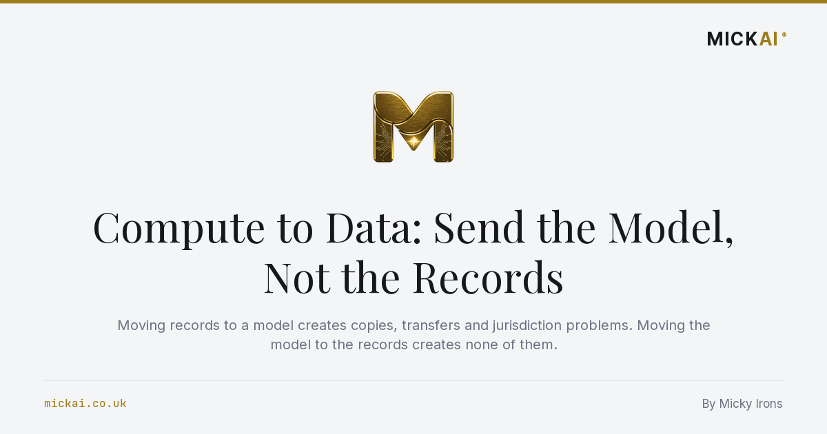 Compute to Data: Send the Model, Not the Records