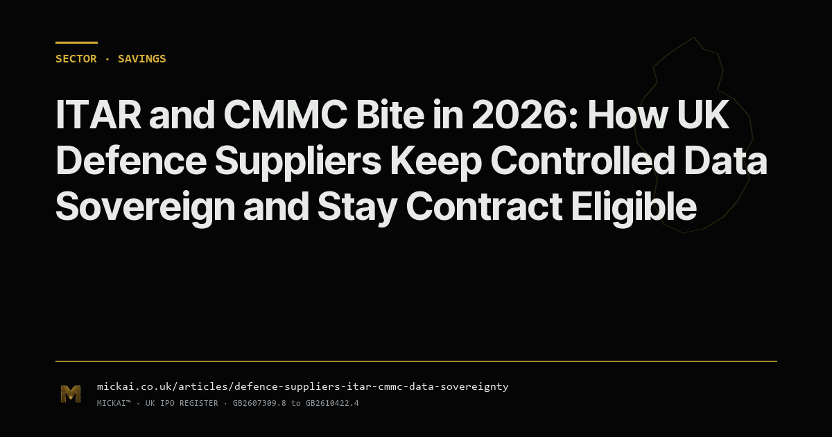 ITAR and CMMC Bite in 2026: How UK Defence Suppliers Keep Controlled Data Sovereign and Stay Contract Eligible