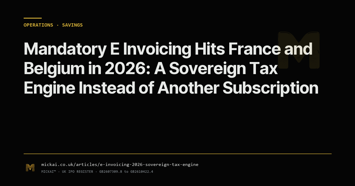 Mandatory E Invoicing Hits France and Belgium in 2026: A Sovereign Tax Engine Instead of Another Subscription