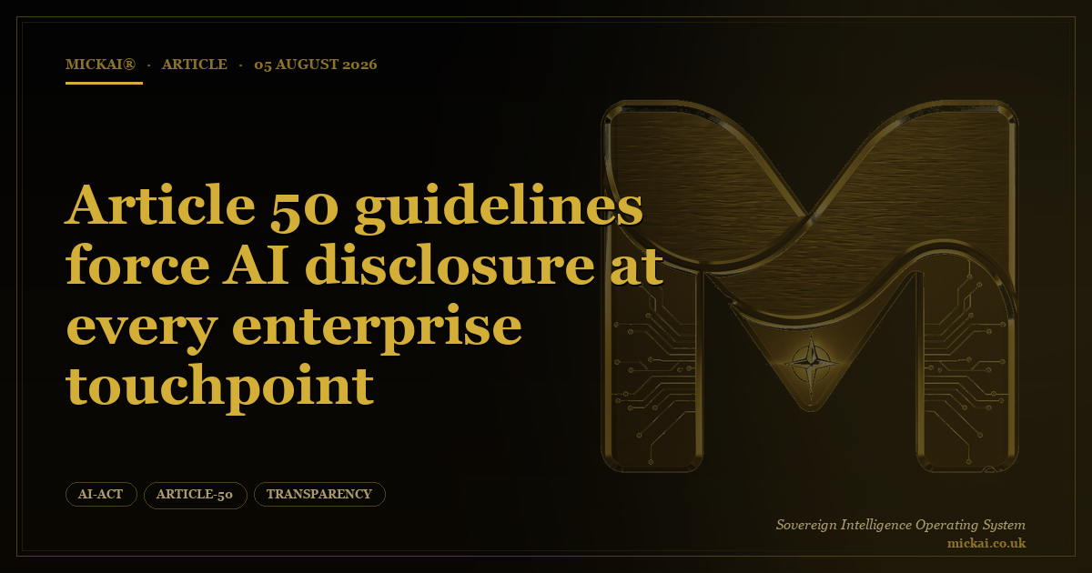 Article 50 guidelines force AI disclosure at every enterprise touchpoint