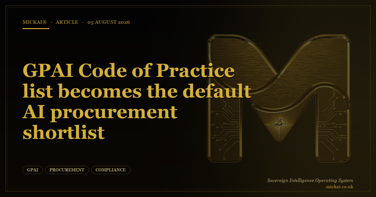 GPAI Code of Practice list becomes the default AI procurement shortlist