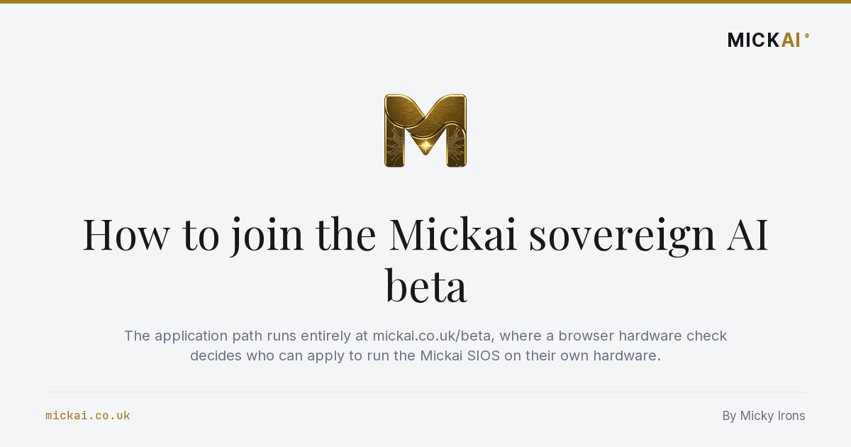 How to join the Mickai sovereign AI beta