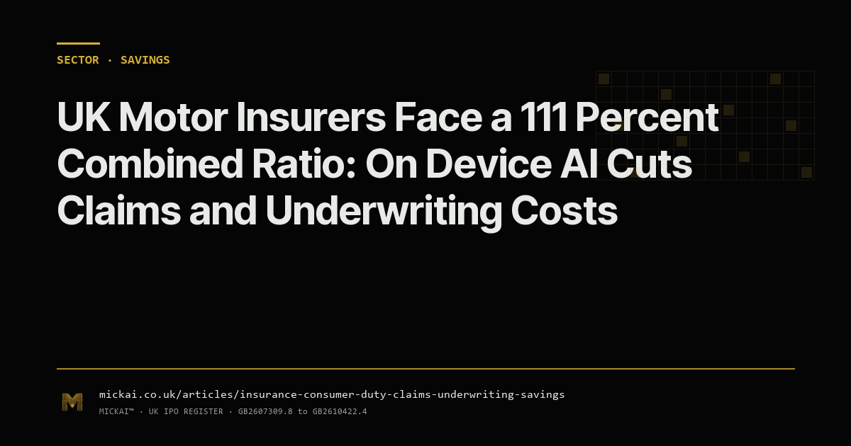 UK Motor Insurers Face a 111 Percent Combined Ratio: On Device AI Cuts Claims and Underwriting Costs