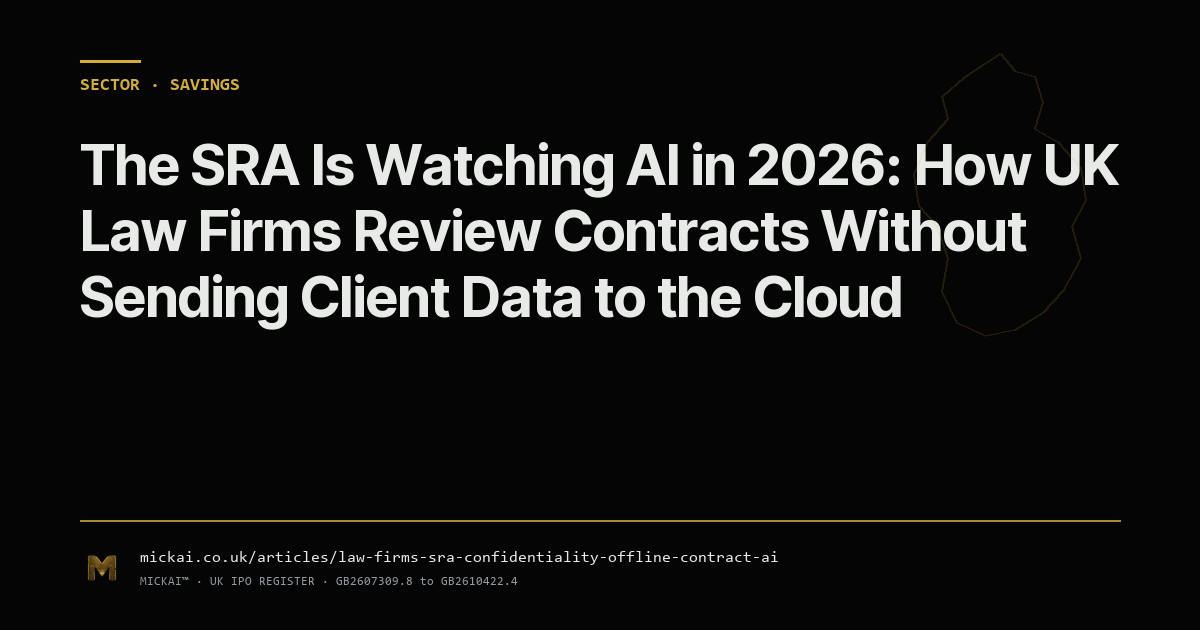 The SRA Is Watching AI in 2026: How UK Law Firms Review Contracts Without Sending Client Data to the Cloud
