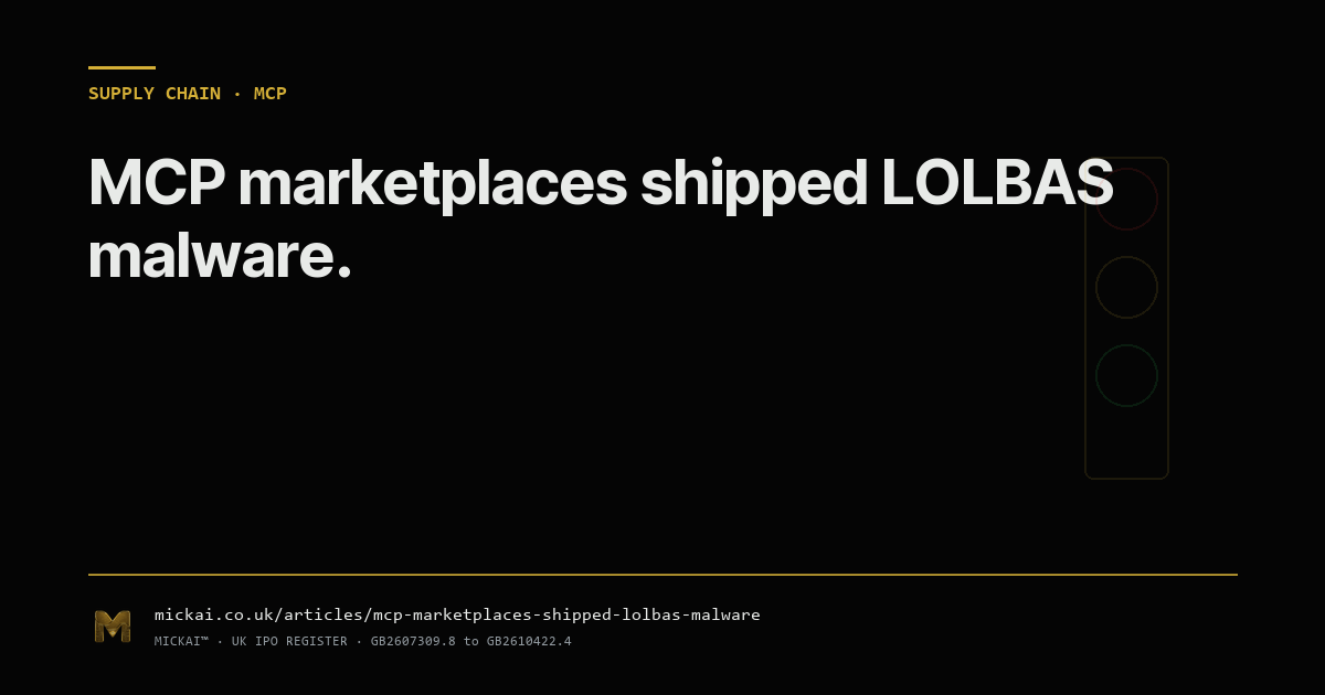 MCP marketplaces shipped LOLBAS malware. We audited 256 agents.