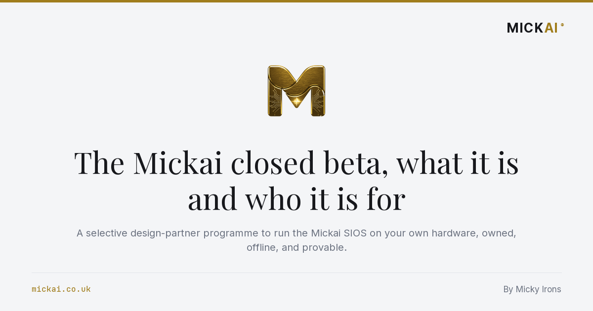 The Mickai closed beta, what it is and who it is for