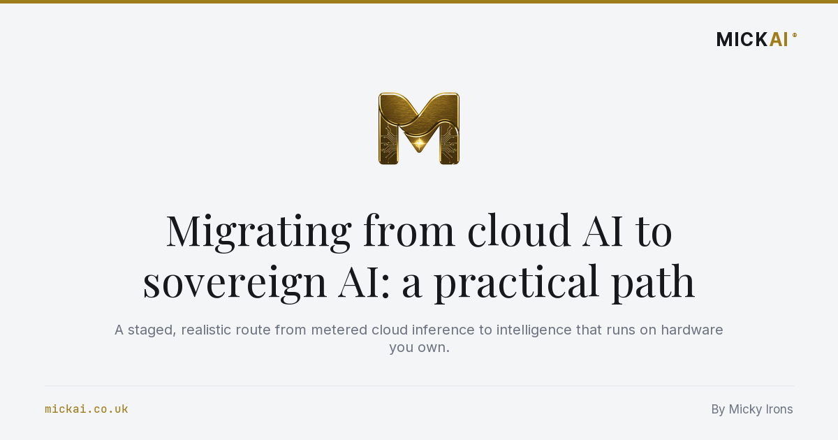 Migrating from cloud AI to sovereign AI: a practical path