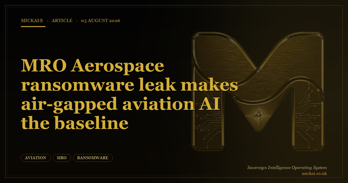 MRO Aerospace ransomware leak makes air-gapped aviation AI the baseline