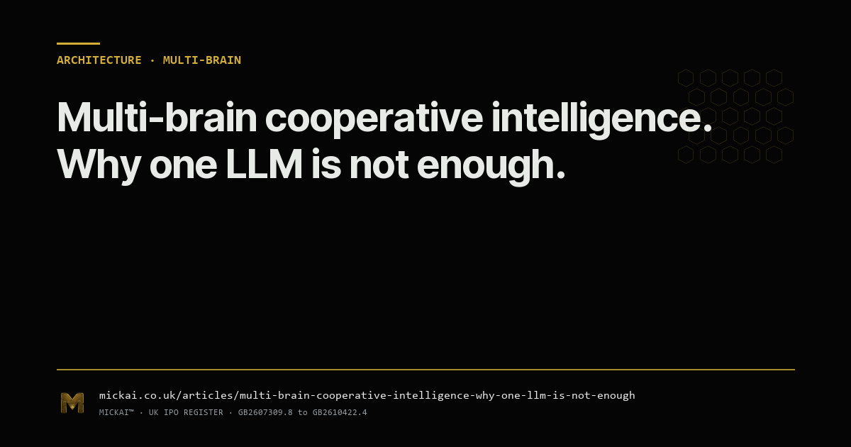 Multi-brain cooperative intelligence. Why one large language model is not enough for sovereign AI.