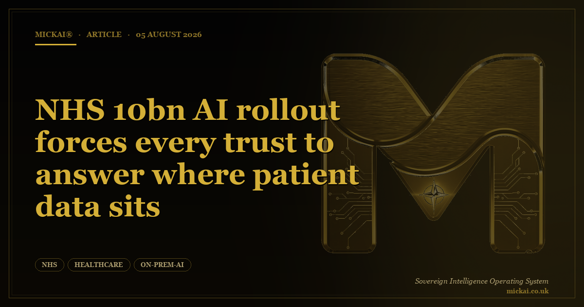 NHS £10bn AI rollout forces every trust to answer where patient data sits
