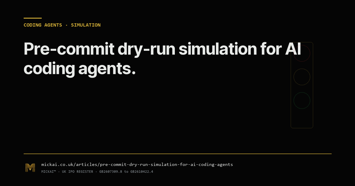 Pre-commit dry-run simulation. Why every action an AI coding agent takes should be simulated before it is committed.