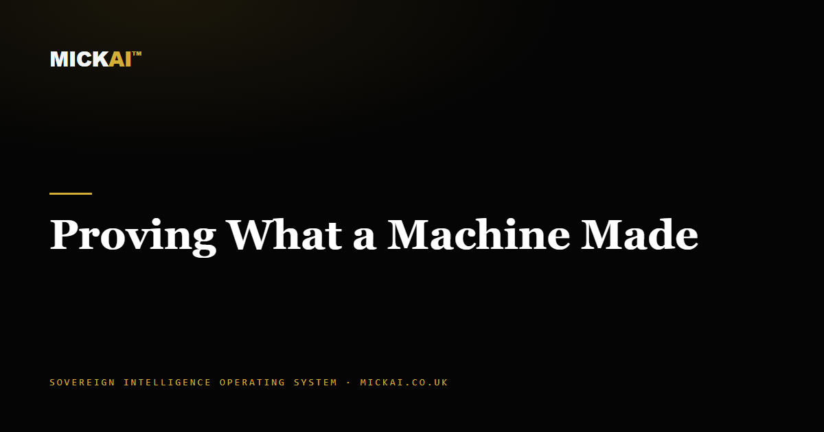 Proving What a Machine Made