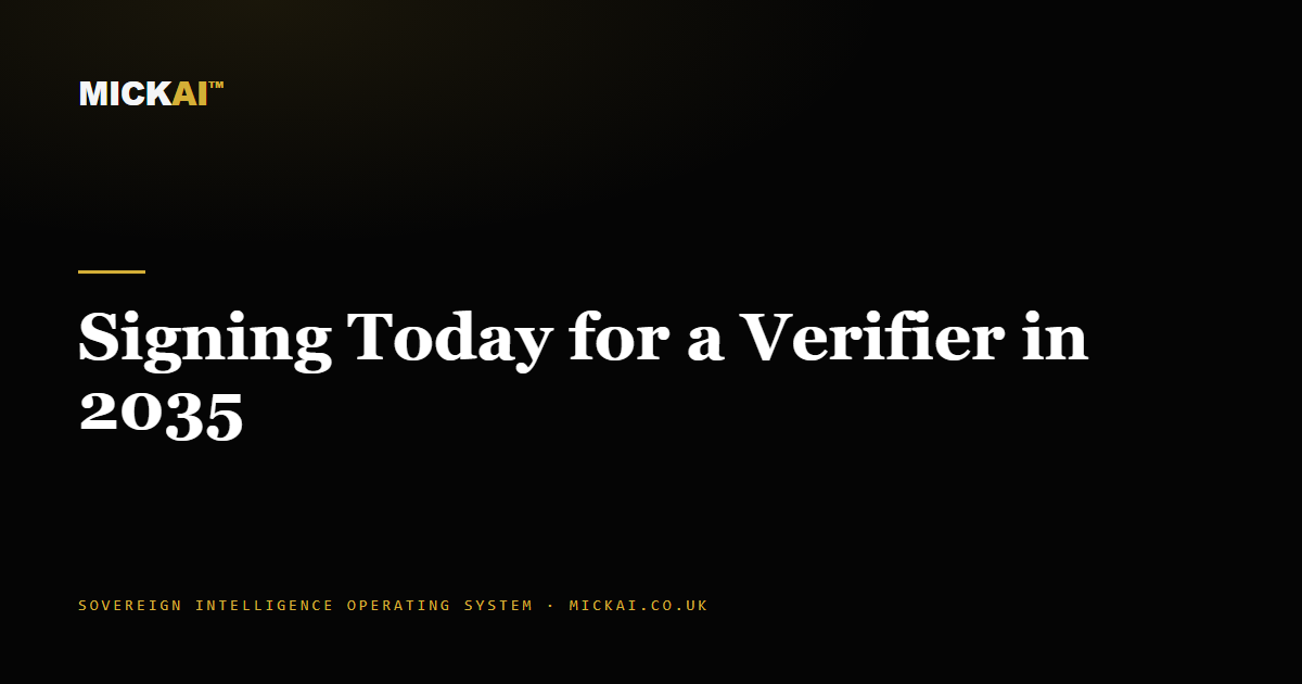 Signing Today for a Verifier in 2035