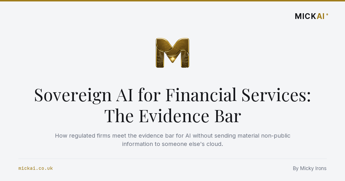 Sovereign AI for Financial Services: The Evidence Bar