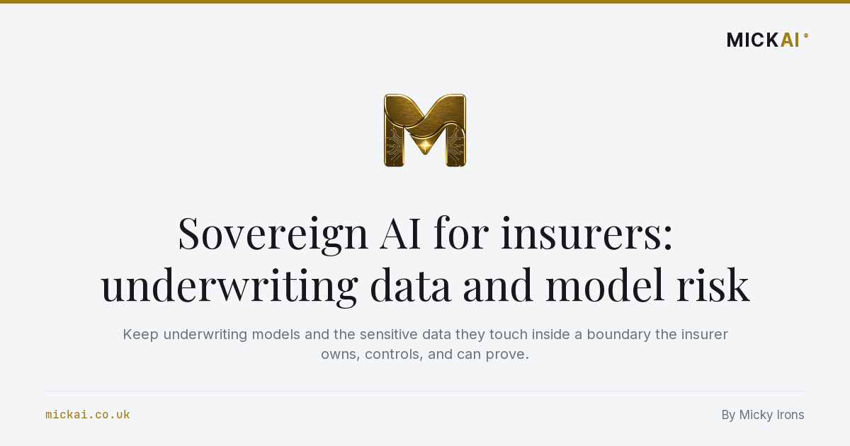 Sovereign AI for insurers: underwriting data and model risk