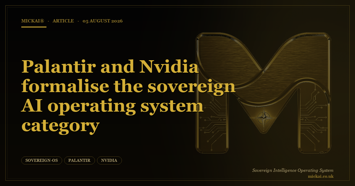Palantir and Nvidia formalise the sovereign AI operating system category