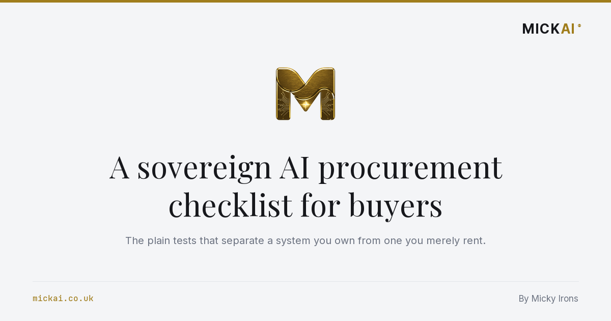 A sovereign AI procurement checklist for buyers
