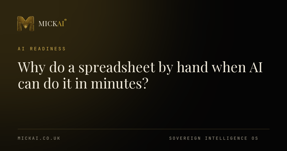 Why do a spreadsheet by hand when AI can do it in minutes?