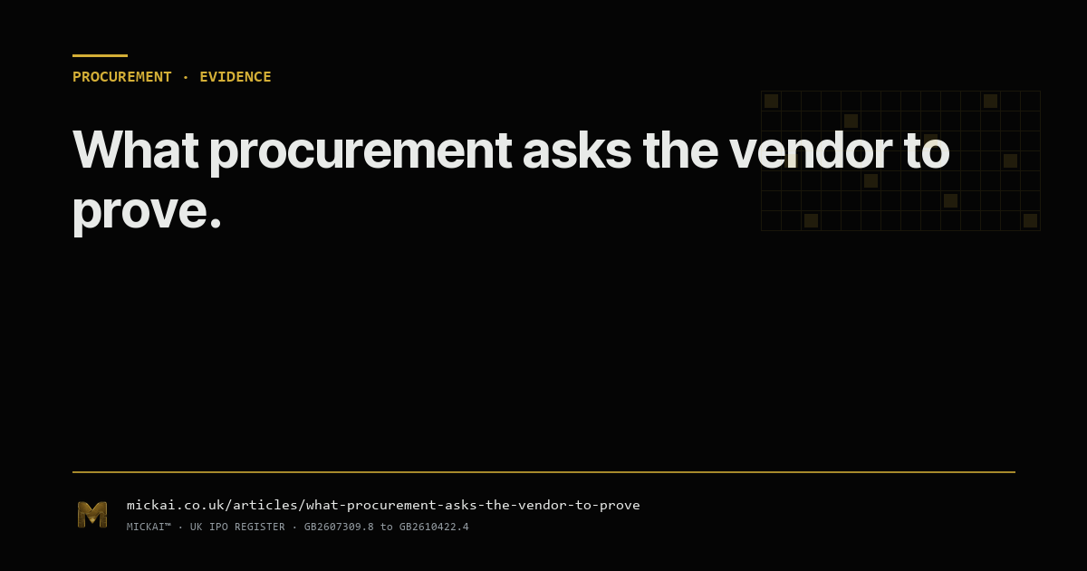 What procurement asks the vendor to prove. Eleven evidence requirements that turn the sovereign-AI checklist into an audit.