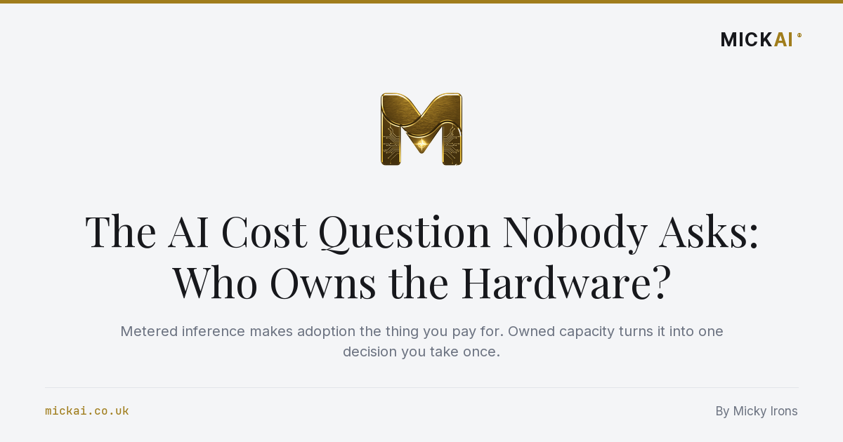 The AI Cost Question Nobody Asks: Who Owns the Hardware?