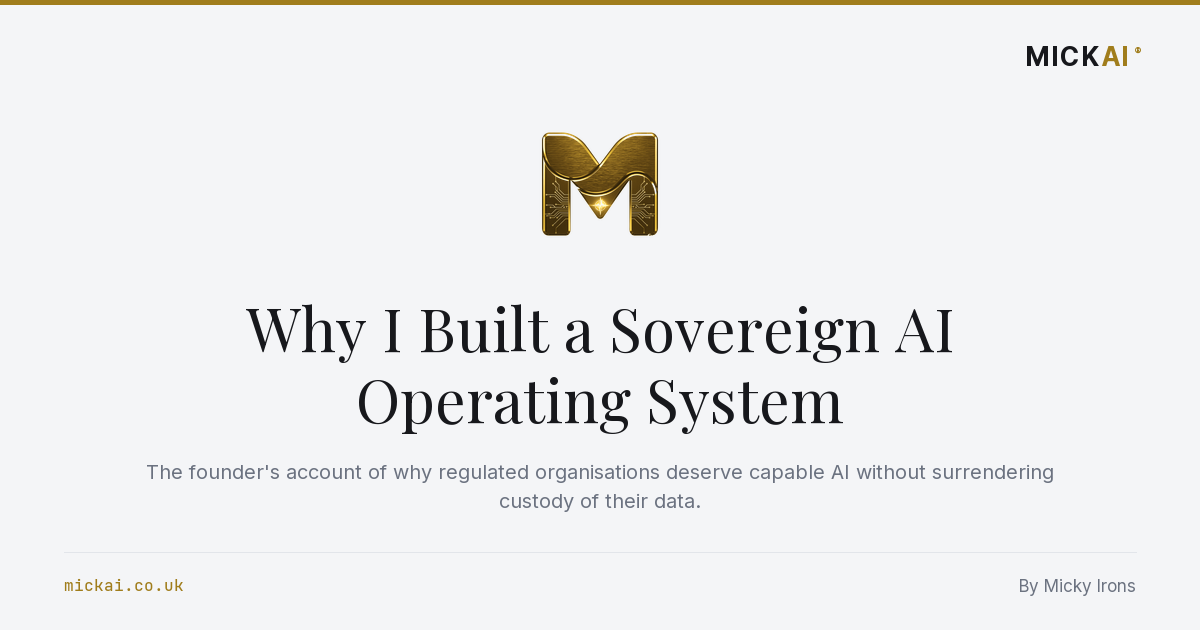 Why I Built a Sovereign AI Operating System