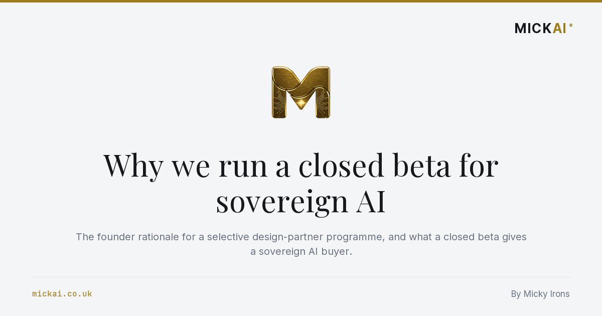 Why we run a closed beta for sovereign AI